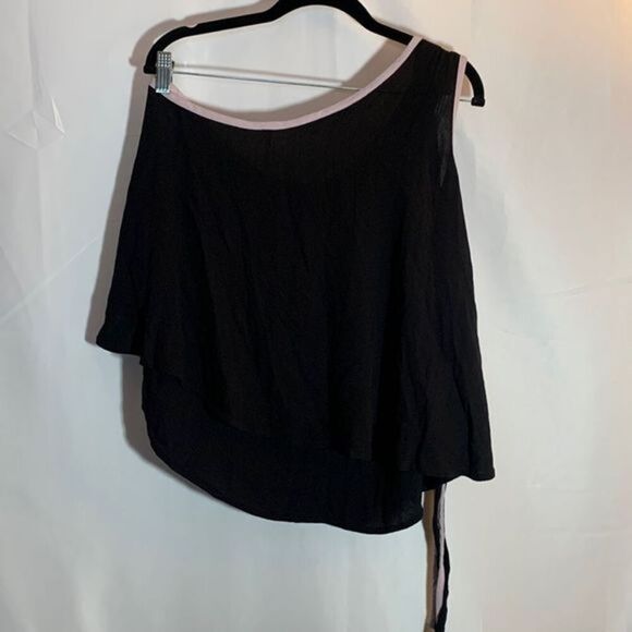 Free People Black One Shoulder Black Tie Tank Top - Picture 4 of 5